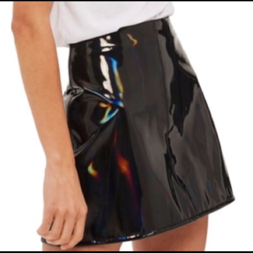 TOPSHOP Holographic A-Line Mini Skirt NWOT